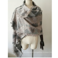 Caxemira feminina como tricotado inverno triângulo pesado geometria impressão lenço xale (sp300)
